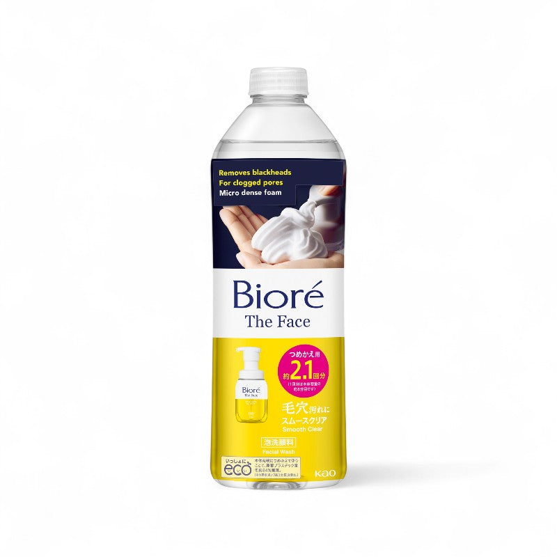 Kao Biore The Face Foam Facial Cleanser Smooth Clear 340ml Refill