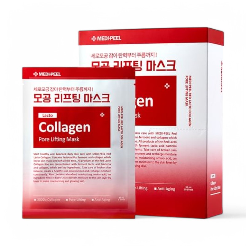 MEDI-PEEL Red Lacto Collagen Pore Lifting Mask Set 30ml x 10 sheets