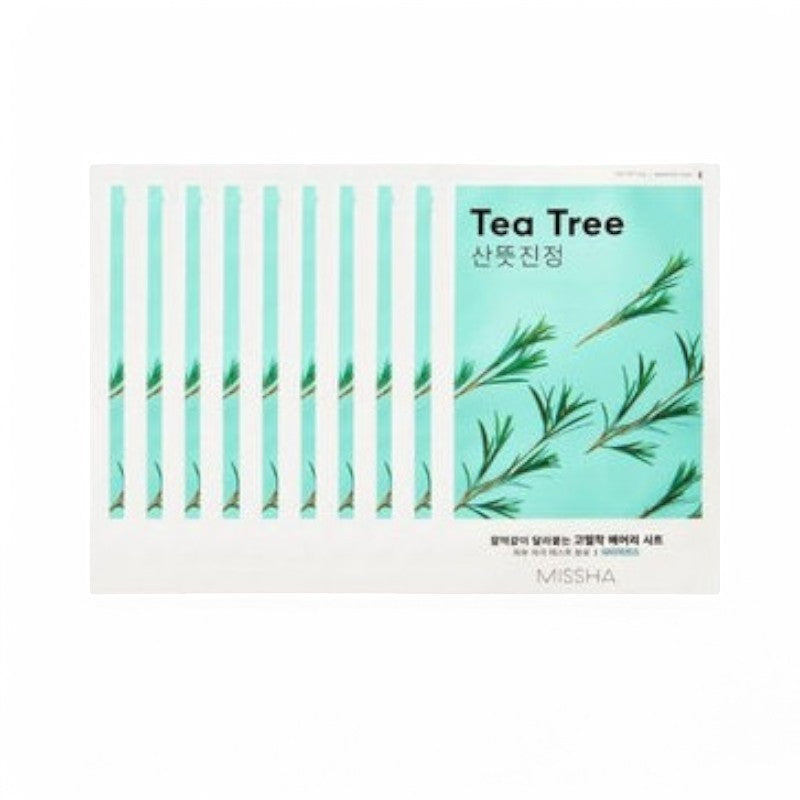 MISSHA Airy Fit Sheet Mask Bundle Set - 12 Types Tea Tree 25g x 10 sheets
