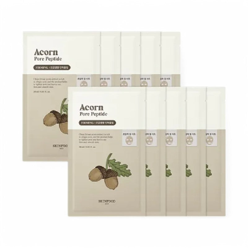 SKINFOOD Acorn Pore Peptide Mask Set 24ml x 10 sheets