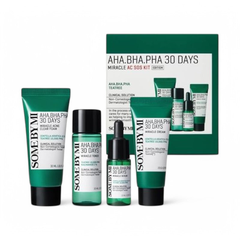 SOME BY MI AHA, BHA, PHA 30 Days Miracle AC SOS Kit 2024 Version - 4 pcs