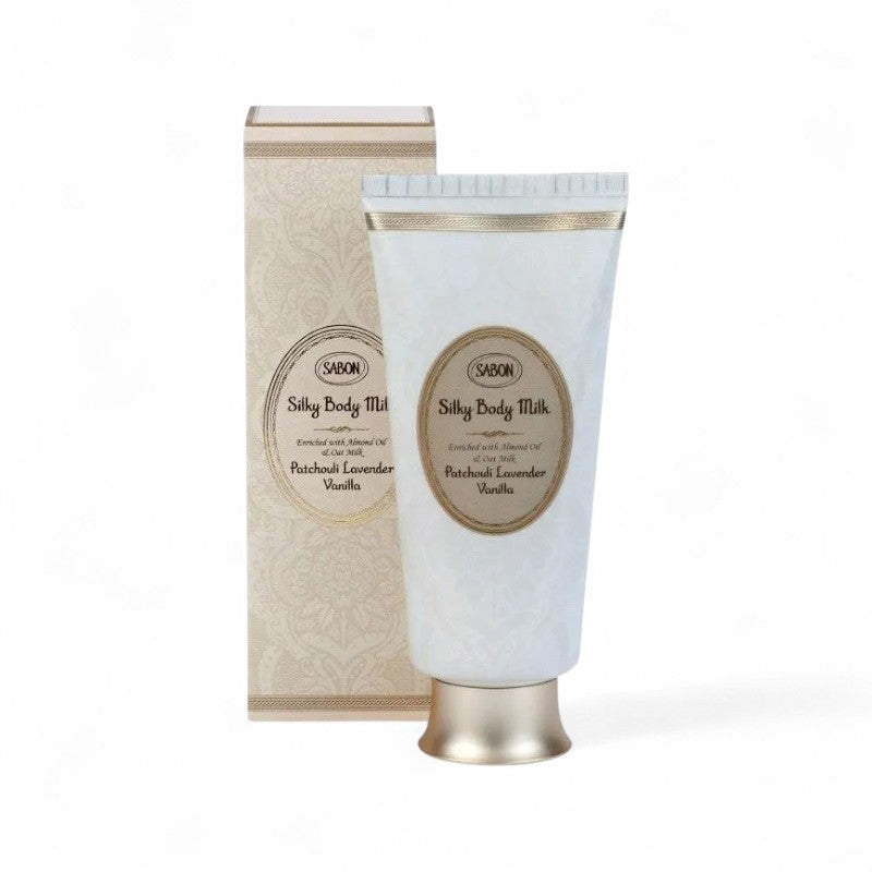 【Clearance】 Sabon Silky Body Milk - Patchouli Lavender Vanilla 988302/044196 200ml/7oz (Outer Box Damage)