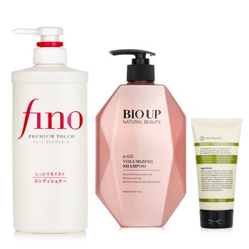 SHISEIDO (F-KR) Shiseido Hair Conditione 550ml + Natural Beauty BIO UP Shampoo 500ml + mori beauty  Hair Mask 180ml 3pcs