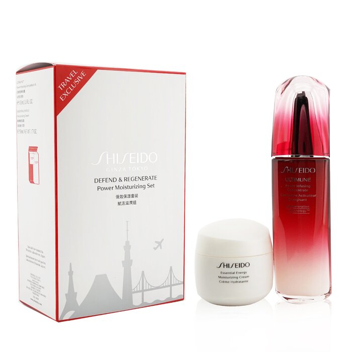 SHISEIDO Defend &amp; Regenerate Power Moisturizing Set: Ultimune Power Infusing Concentrate N 100ml + Essential Energy M...183285 2pcs