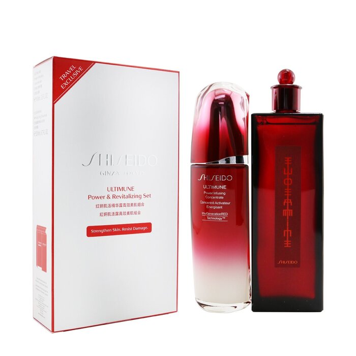SHISEIDO Ultimune Power &amp; Revitalizing Set: Ultimune Power Infusing Concentrate 100ml + Eudermine Revitalizing Essence 200ml 19028 2pcs