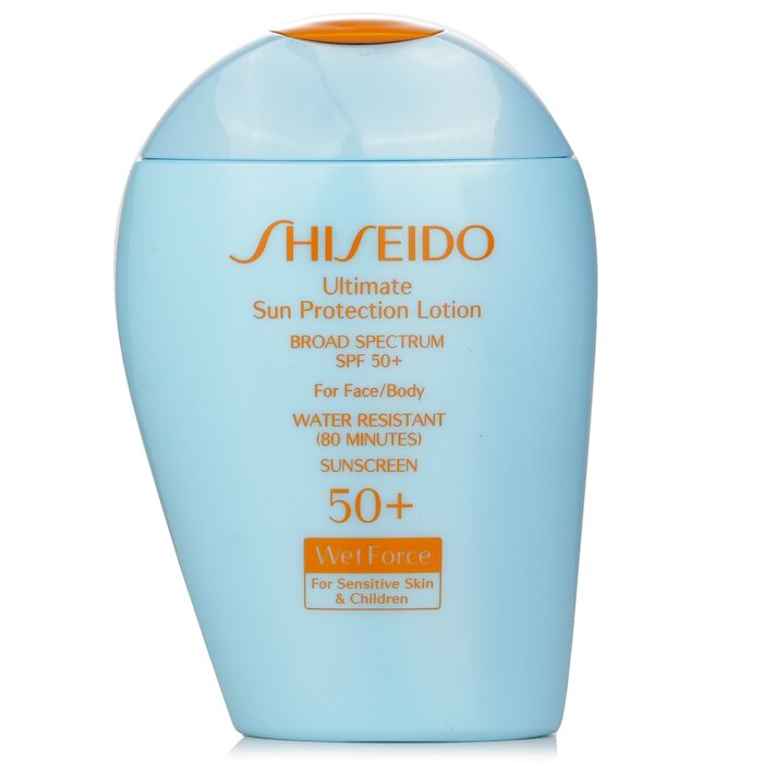 SHISEIDO Ultimate Sun Protection Lotion WetForce For Face &amp; Body SPF 50+ - For Sensitive Skin &amp; Children 11954 100ml/3.3oz