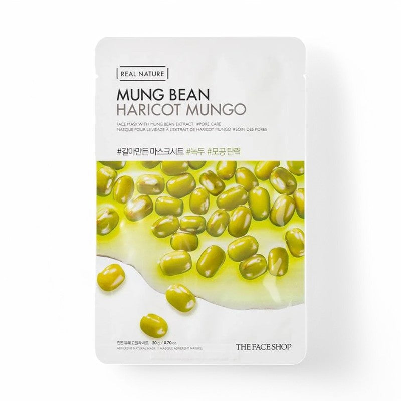 THE FACE SHOP Real Nature Face Mask 1pc (20 Types) 20g Mung Bean