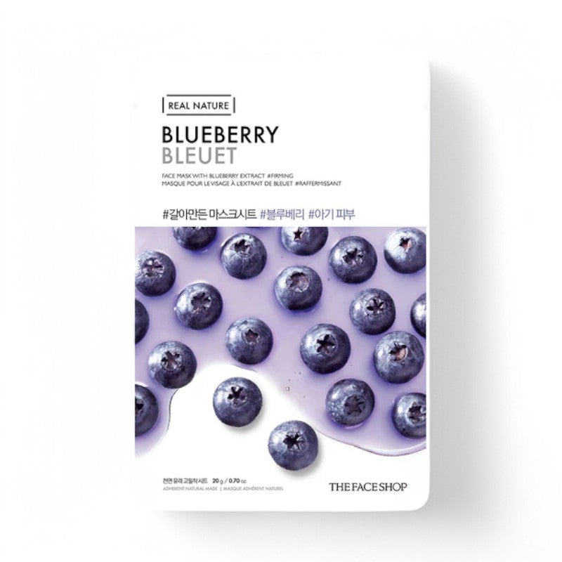 THE FACE SHOP Real Nature Face Mask 1pc (20 Types) 20g Blueberry