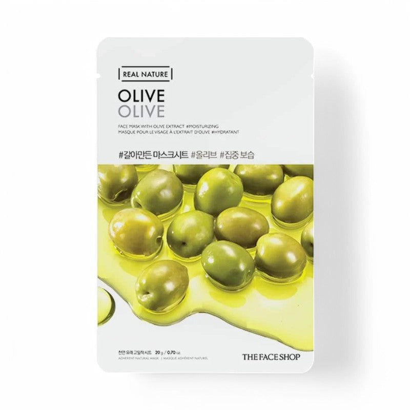 THE FACE SHOP Real Nature Face Mask 1pc (20 Types) 20g Olive