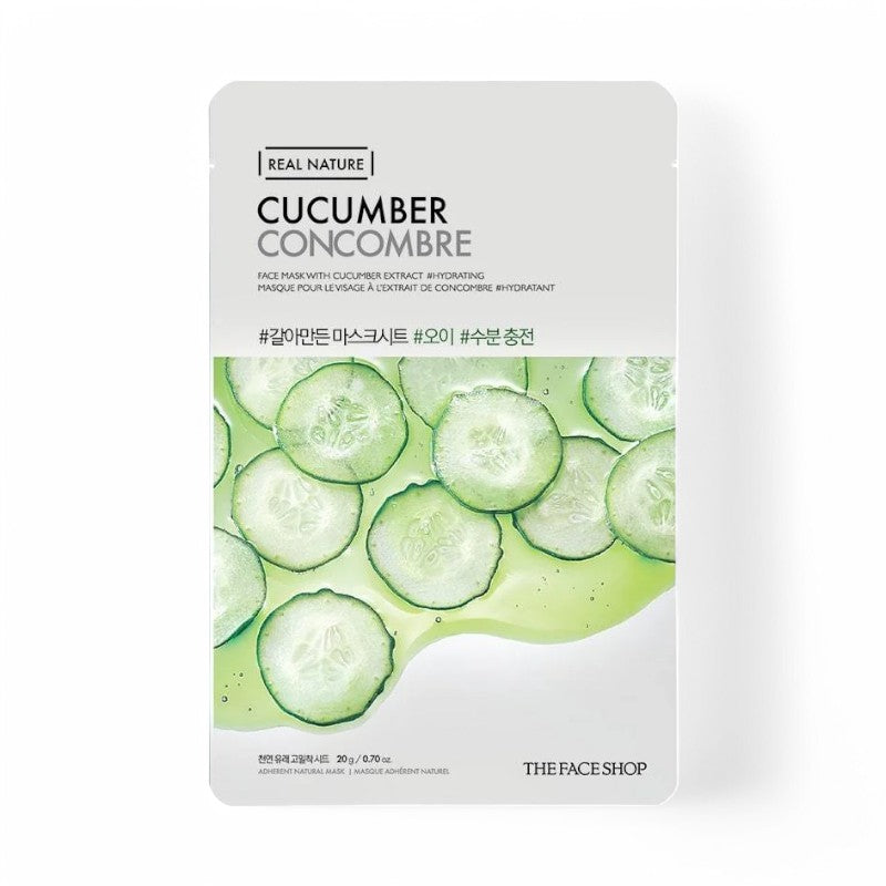 THE FACE SHOP Real Nature Face Mask 1pc (20 Types) 20g Cucumber