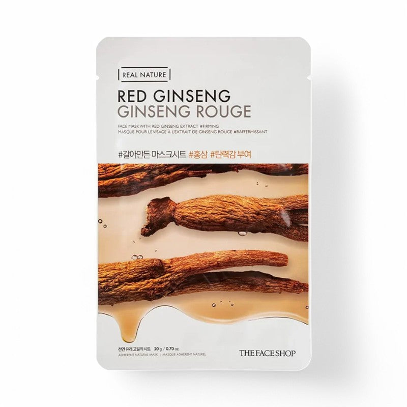 THE FACE SHOP Real Nature Face Mask 1pc (20 Types) 20g Red Ginseng