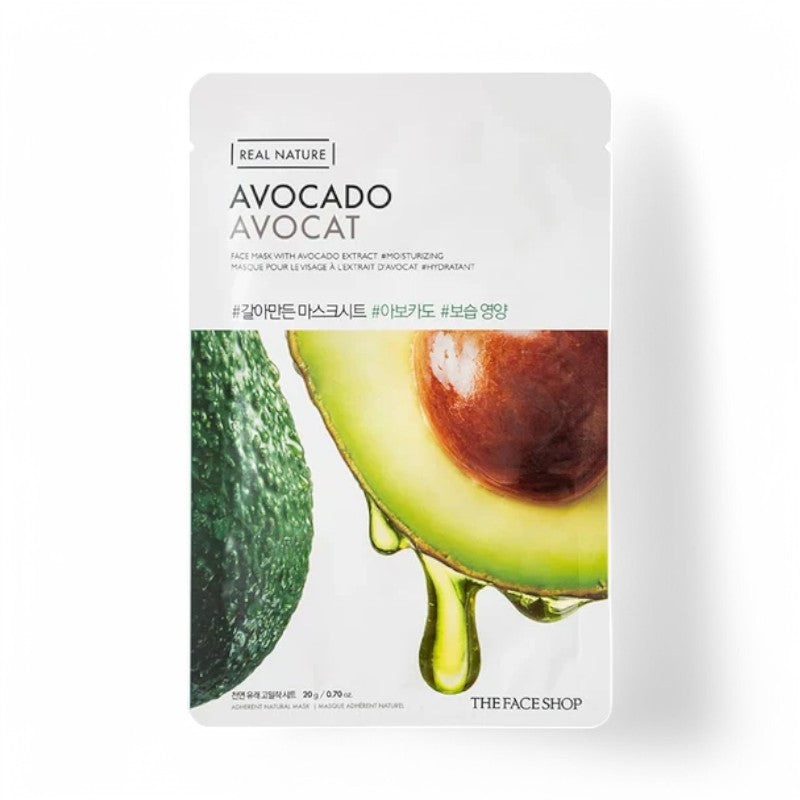 THE FACE SHOP Real Nature Face Mask 1pc (20 Types) 20g Avocado