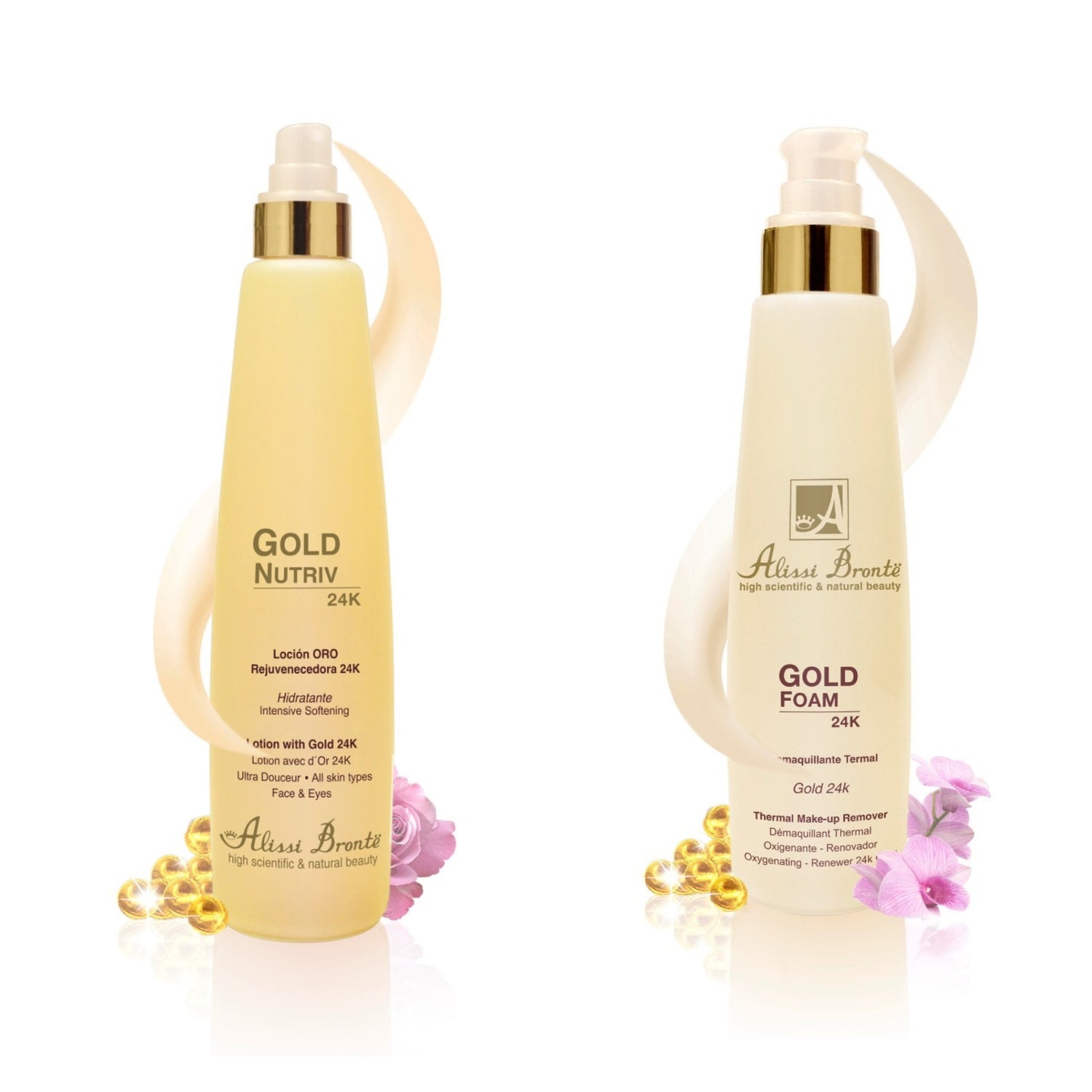 Alissi Bronte GOLD FOAM Desmaquillante Termal 200ml &amp; GOLD NUTRIV Tonic with Gold 200ml