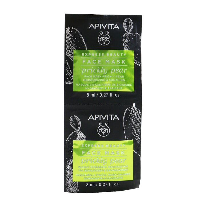 Apivita Express Beauty Face Mask with Prickly Pear (Moisturizing &amp; Soothing) - Unboxed 6x(2x8ml)