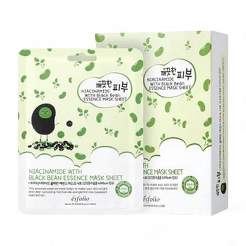 esfolio Niacinamide With Black Bean Essence Mask Sheet Set 10 sheets