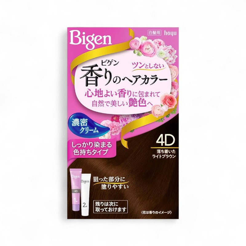 hoyu Bigen Fragrant Cream Type Hair Color 4D Calm Light Brown