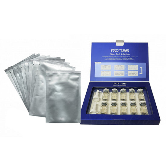 Ronas Korea Stem Cell Solution 5ml x 10ea & Ronas Peptide Silk Mask 20g x 10
